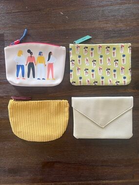 Ipsy Stylish Glam Pouch Lot of 4 ‘Strong Woman’ Themed in Neutral Color Palette